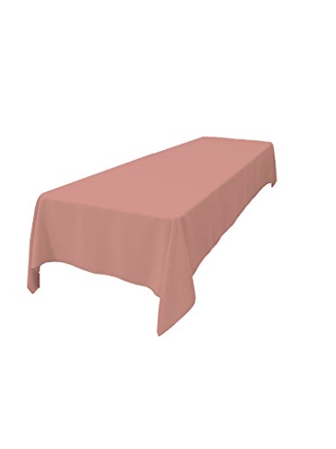 LA Linen Tischdecke aus Polyester-Popeline, waschbar, rechteckig, Flecken- und knitterfrei, Stoff-Tischdecke für Abendessen, Küche, Party, Urlaub, 152,4 x 36,8 cm, Dusty Rose von LA Linen