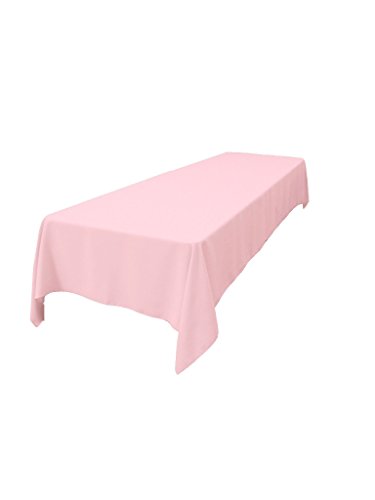 LA Linen Tischdecke, Polyester-Popeline, rechteckig, 152,4 x 365,8 cm, Hellrosa von LA Linen