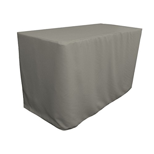 LA Linen Tischdecke aus Polyester-Popeline, 122 x 61 x 0,2 cm, Grau/Dunkelgrau, 122 x 61 x 0,2 cm von LA Linen