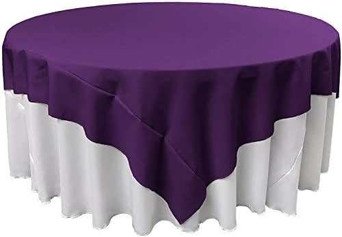 LA Linen Tischdecke aus Polyester-Popeline, quadratisch, 183 cm, Violett von LA Linen