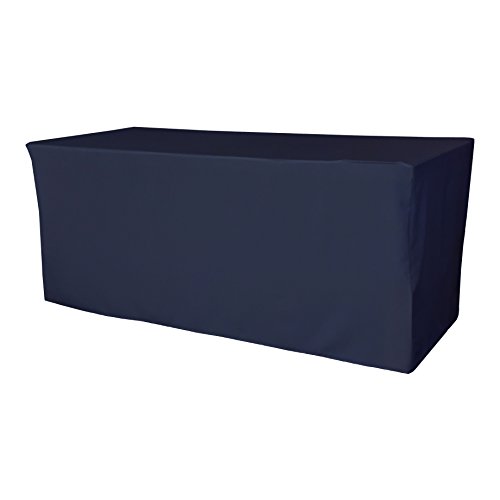 La Leinen Polyester Popeline Spannbettlaken Tischdecke 72 von 24 von 30, Navy blau von LA Linen