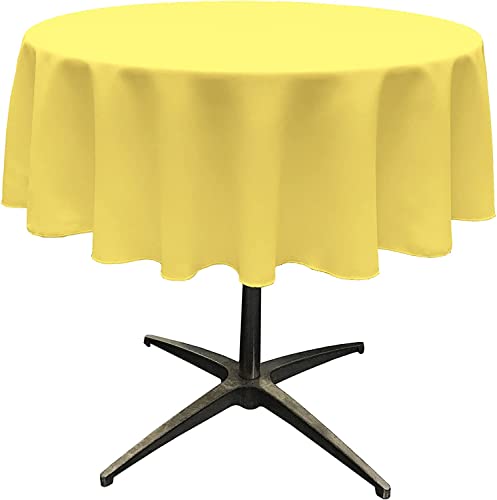 La Leinen Polyester Popeline Tischdecke rund, Polyester, Yellow Light, 147,32 cm von LA Linen