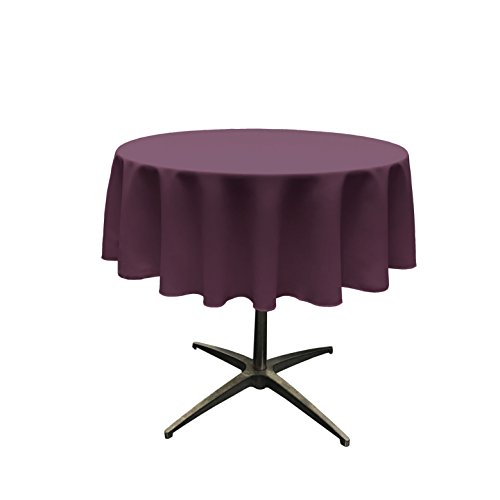 La Leinen Polyester Popeline Tischdecke rund, Polyester, aubergine, 147.30000000000001 x 147.30000000000001 x 0.04 cm von LA Linen