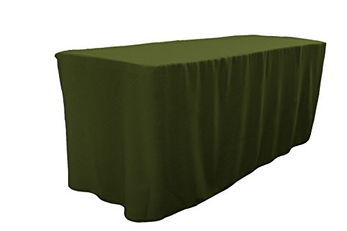 La Leinen Popeline Spannbettlaken Tischdecke, Polyester, olivgrün, 122 x 76.2 x 0.2 cm von LA Linen