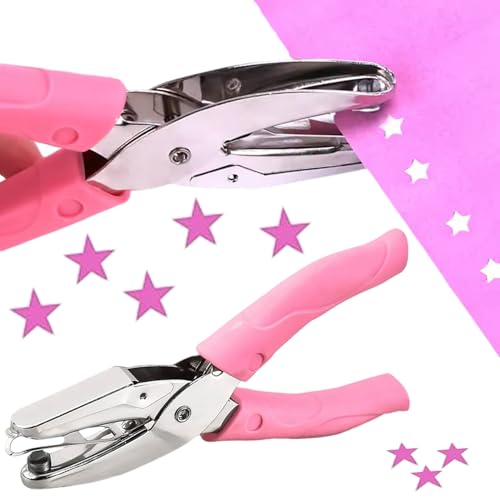 5 -mm -Sternpapierstempel, Handheld Ergonomic Metall Hole Puncher mit Schrotikalbehälter, Einzellochpunsch für das Handwerk und DIY -Projekte von LAANCOO