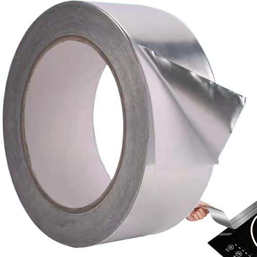 Wärmefestes Band, Aluminiumfolie -Klebeband, 2 Zoll x 164 Fuß Metall Isolierende Wärmefestes Band, Mehrzweckwerkzeug für Dichtung Heiß- und Kaltluftkanäle, Rohrisolierungssysteme, Aluminiumfolie von LAANCOO