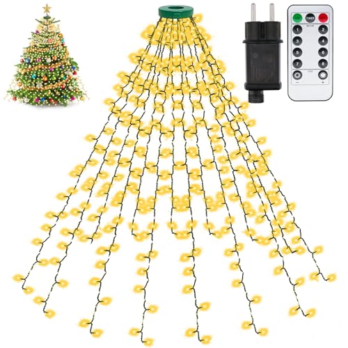 Christbaumbeleuchtung - 400LEDs 2m 16 Stränge Warmweiß LED Lichterkette Weihnachtsbaum Wasserdicht Christbaumbeleuchtung von LABEHOLD