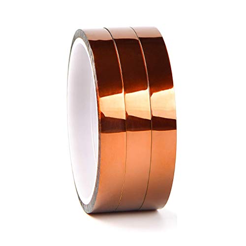 LABOTA 3 Pcs Kapton Tape Hohe Temp Klebeband 3D Drucker Hitzebeständiges Tape Polyimid Elektronik Isolierband,12MM x 30M von LABOTA