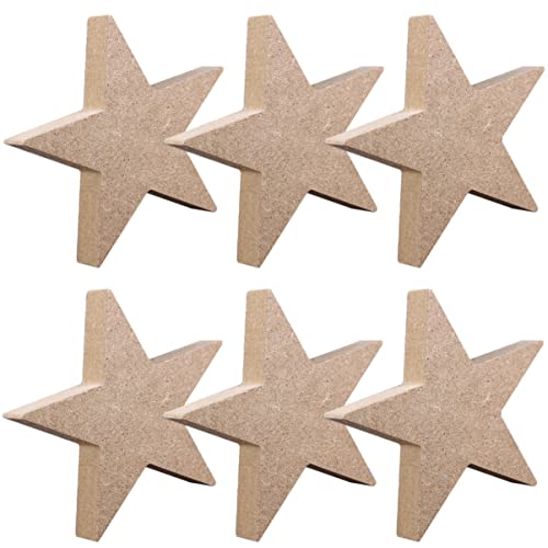 6pcs Holzstern Ornament Weihnachten Ornament Holzsterne zum Basteln Holzsterne zum Basteln Unvollendete Holzsterne Holzsterne für DIY Unvollendete Holzsterne Blanko Holzsterne von LABRIMP