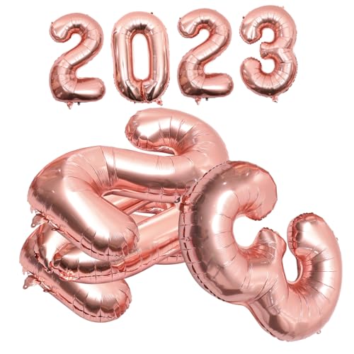 8St Ballondekoration aus Aluminiumfolie Silvester-Ballon-Dekor Neujahrsballons 2023 wand polsterung wohnraumdeko Ballongas Zahlenballons 2023 Luftballons Aluminiumfolienballon LABRIMP von LABRIMP