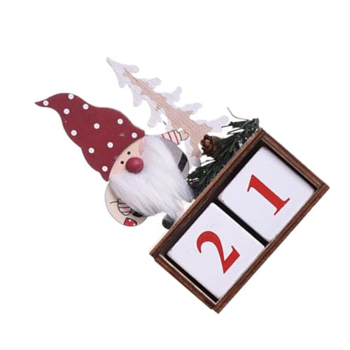 LABRIMP 1 Satz Weihnachtskalender-ornamente Tischdekoration Für Weihnachten Tisch-weihnachtsbaum Tischkalender 2022 Desktop- Weihnachtskalenderverzierungen Hölzern Rot von LABRIMP