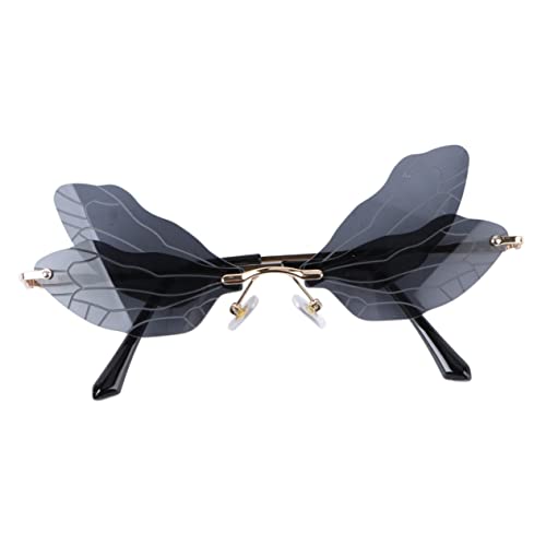 LABRIMP 1 Stk Sonnenbrille Unregelmäßige Gläser Urlaubsbrillen Requisiten Cosplay-brille Modebrillen Für Frauen Lustige Partybrille Geburtstagsparty-brille Libellenflügel Brille Metall von LABRIMP