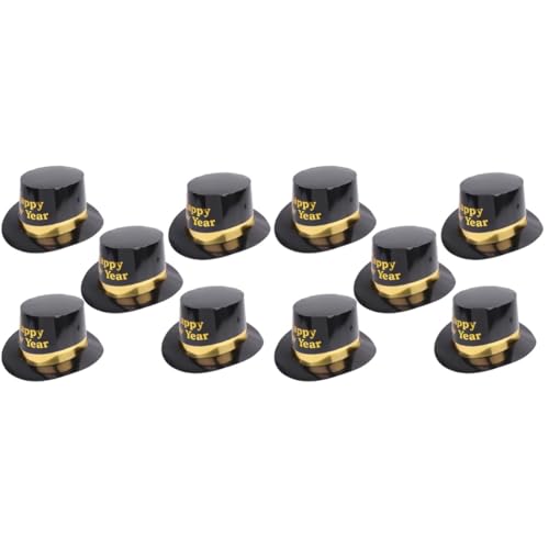 LABRIMP 10 Stk Partyhüte für das neue Jahr new years party Feierlichkeiten, Partyhüte schwarze und goldene Zylinder nein Hüte neues jahr tophat Partygeschenke für das neue Jahr Yellow von LABRIMP