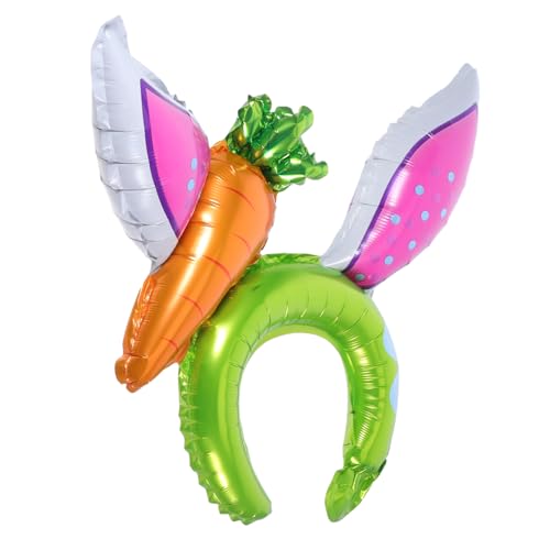 LABRIMP 10 Stück Ostern Hasenohren-stirnband, Bezaubernde Tier-stirnbänder Für Kinder, Wiederverwendbare Aluminiumfolien-luftballons, party-dekoration, Hasen-party-requisiten von LABRIMP