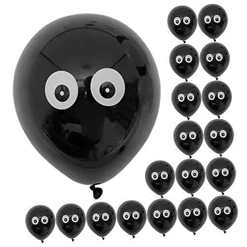 LABRIMP 100st Augenballon Halloween-augapfelballons Schwarze Partyballons Halloween-folienballons Horror-party-luftballons Augapfelballons Aus Folie Halloween Schwarze Luftballons Emulsion von LABRIMP