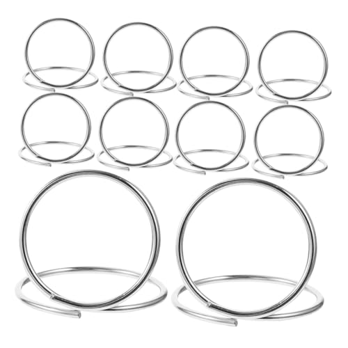 LABRIMP 10Pcs Sitzkartenhalter geburtstagsdeko Blumenkartenhalter Kartenständer Cliphalter Grußkartenhalter Postkartenbasis Halter für Fotoclips Memo-Clip-Halterständer Metall Silver von LABRIMP