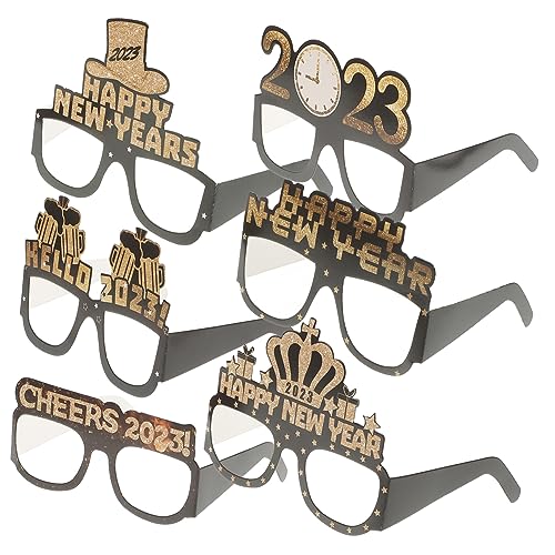 LABRIMP 12st 2023 Papier Gläser Foto Requisiten 2023 Brille Neujahrs-requisiten Partyzubehör Für Silvester 2023 Glitzernde Sternenbrille Papierbrille Des Neuen Jahres Sterndekorationen von LABRIMP