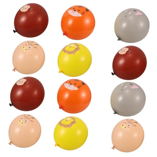 LABRIMP 12st Latexballon Ballon-tier-kit Tierischer Partyballon Alles Zum Geburtstag Luftballons Affenballon Ballon Mit Tiermotiv Löwenballon Tigerballon Dschungeltierballons Emulsion von LABRIMP