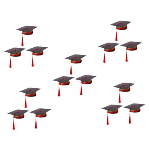 LABRIMP 15 Sätze Abiturmütze graduation cap Graduation hood Abschlusskappen aus Papier Mini-Abschlussmütze Abschlusskappen selber machen Graduierungskappen aus Bastelpapier Polyester von LABRIMP