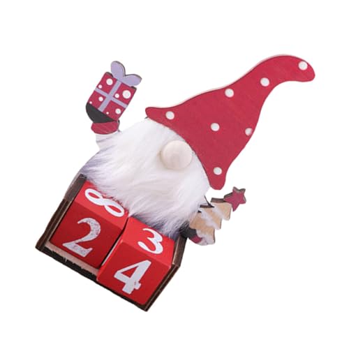 LABRIMP 1Stk Weihnachtskalender Weihnachts-Countdown-Aufhänger Standkalender Feiertags-Zwergstatue weihnachtsdeko personalisierter kalender Weihnachtstischkalender Datumsanzeige aus Holz von LABRIMP