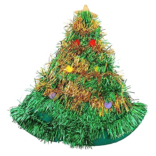 LABRIMP 1Stk Weihnachtsmütze Santa Cosplay Kopfbedeckung weihnachtsfeier hut weihnachtsmannmützen für kinder weihnachtsverkleidung bunter Lampenhut Weihnachtskostüm Aluminiumfolie Green von LABRIMP