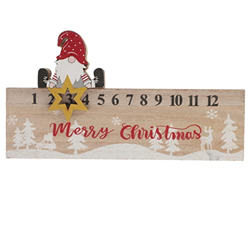 LABRIMP 1pc Weihnachtskalender Schmuck Weihnachtsmann Holz Countdown Dekor (khaki) von LABRIMP