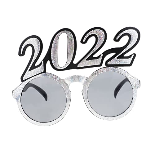 LABRIMP 1stk 2022 Brille Partydekoration Für Das Neue Jahr Abschlussballbrille Frohes Neues Jahr Dekorationen 2022 Ausgefallene Partybrillen Maskenbrille Neujahrsvorräte Silvester Silver von LABRIMP