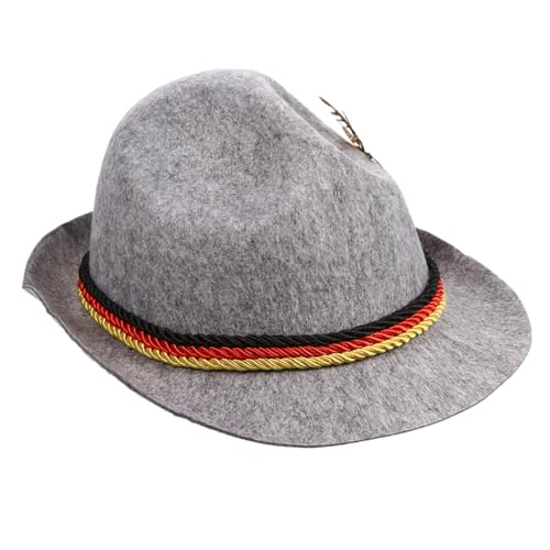 LABRIMP 1stk Jazz-federhut Cosplay-kostümhut Fedora-hut Mit Gürtel Vintage Panama-mütze Halloween Verkleiden Sich Hut Festival-kapitänsmütze Jazz-partyhut Panamahut Künstliche Feder Grey von LABRIMP