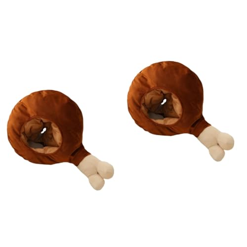 LABRIMP 2 Stk Große Hühnerkopfbedeckung Bequeme Kopfbedeckung Kindermaske Traje De Santa Claus Para Niño Häschen-stirnband-kappe Flauschige Kuscheltiere Party-kappe Foto Brown Polymer-ton von LABRIMP