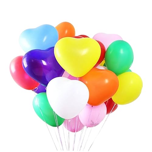 LABRIMP 20 Stück 10 Zoll Herz Latexballons Verschiedenen Farben Gummiballons Für Partydekoration Hochzeit Valentinstag Und Geburtstagsfeiern Geeignet Für Helium Und Luftfüllung von LABRIMP