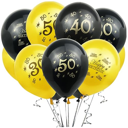 LABRIMP 20 Stück 12 Zoll Goldene Luftballons Set Zum 50 Geburtstag 10 Goldene Druck Luftballons Und 10 Goldene Konfetti Ballons Für Stilvolle Geburtstagsfeier Dekorationen Und von LABRIMP