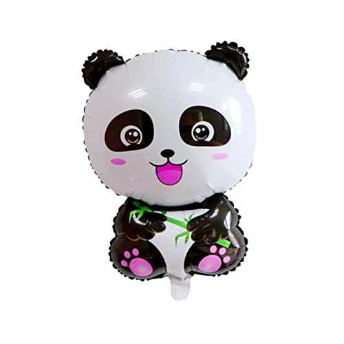 LABRIMP 24 Teiliges Cartoon Panda Folienballon Set Niedliche Panda Geburtstagsdeko Für Partys Inklusive 10 Schwarze Und 10 Weiße Latexballons 1 Geburtstagsbanner Und 2 Panda Köpfe von LABRIMP