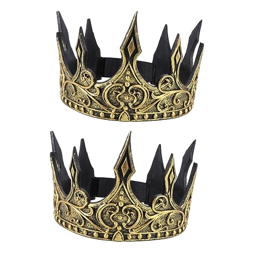 LABRIMP 2St Cosplay-Krone Skelett-Königskrone Krone Herren PU-Schaumkrone Kostüm Soft Crown Halloween-Königskrone hochzeits dekoration wedding decoration Frauenkrone PU-Krone goldene Krone von LABRIMP