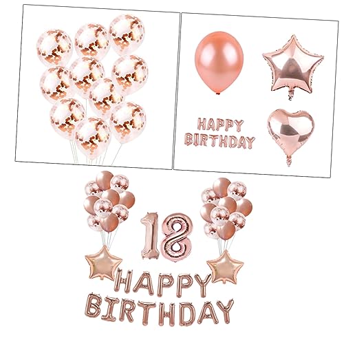 LABRIMP 37 Stück Roségold Luftballons Set Für Den 18 Geburtstag Naturlatex Und Aluminiumfolie Inklusive Pailletten Luftballons Für Festliche Geburtstagsfeiern Und Deko von LABRIMP