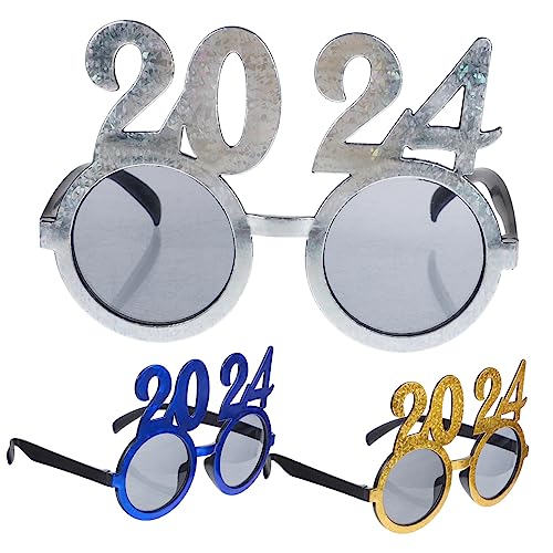 LABRIMP 3St 2024 Brille Partyzubehör kinder ferngläser party zubehör partybrille Party-Brillen-Dekore lustige Brillen kinder sonnenbrille Leistungsrequisiten Neujahrsparty-Brillen Plastik von LABRIMP