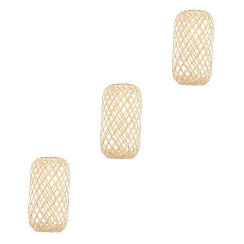 LABRIMP 3st Bambuslaterne Kronleuchter Aus Rattan Mini Rattan-Lampe Anhänger Aus Bambus Korblampe Geflochtener Kronleuchterkorb Bambus Licht Abdeckung Leuchten Decke Lampen Kleine Laterne von LABRIMP