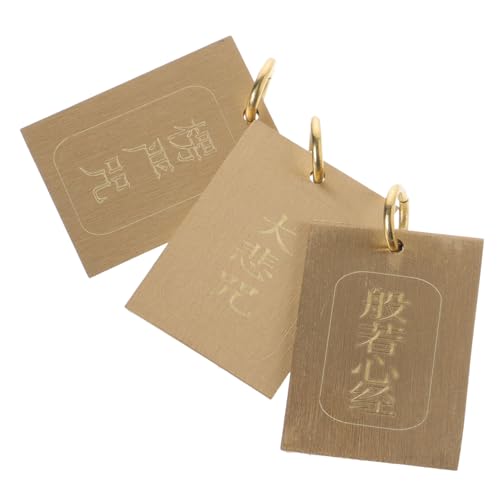 LABRIMP 3st Schlüsselanhänger Mit Buddhistischen Schriften Hängeanhänger Aus Legierung Buddhistischer Schlüsselanhänger Buddha-schlüsselanhänger-dekor Golden Kupferlegierung von LABRIMP