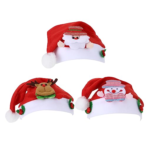 LABRIMP 3st Weihnachtsroter Hut Plüsch-weihnachtsmütze Partyhüte Für Kinder Partyhüte Für Erwachsene Süße Weihnachtsmützen Kinder Mützen Kindermützen Lustige Weihnachten Gezogenes Tuch von LABRIMP