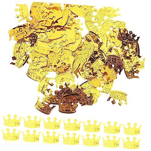 LABRIMP 4 Packungen Konfetti Hochzeitsdekoration Krone sack Tischdekoration glitzee Goldrand prinzessin dekor Auto-Dekor Weihnachtsschmuck Tischstreuung Partyzubehör PVC Golden von LABRIMP