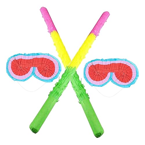 LABRIMP 4 Stück Pinata Requisiten großer Piñata-Stick Pinata-Masken mit verbundenen Augen kinderparty spiele partyspiele kinder Spielzeug Dekorationen für Kindergeburtstage Brille Piñata von LABRIMP