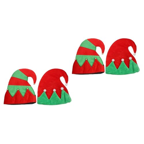 LABRIMP 4 Stück Weihnachtselfenmütze Weihnachtsmann-Mützen elf kostüm hut weihnachtsparty accessoires Weihnachts-Elfenhut weihnachtsmützenverzierungen Elfen-Cosplay-Kopfschmuck Stoff von LABRIMP