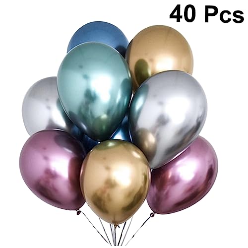 LABRIMP 40 Stück Bunte Latex Metallic Luftballons Verdickte Dekorationsballons Für Geburtstagsfeiern Und Hochzeiten Ideale Auswahl Für Festliche Anlässe Gemischten Farben von LABRIMP