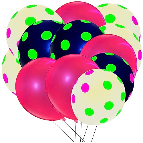 LABRIMP 50 Stück Neon Luftballons Fluoreszierende Leuchtende Punkt Luftballons Aus Latex Leuchten Im Dunkeln Ideale Deko Für Geburtstagsfeiern Hochzeiten Und Partys Bunt Und Auffällig von LABRIMP