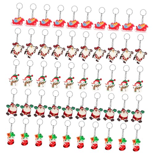 LABRIMP 50 Stück Weihnachtlicher Weichkleber-anhänger Puppenornament Neuheit Schlüsselanhänger Keychain- Geldbeutel- Tasche Charme Legierung Weiches Gummi Schmücken von LABRIMP