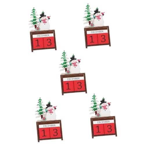 LABRIMP 5st Weihnachtskalender Aus Holz Exquisiter Countdown-kalender Dekorationen Für Zuhause Weihnachtskalender Dekoration Weihnachtsregal Dekoration Weihnachtsbedarf Hölzern Colorful von LABRIMP