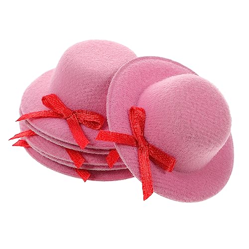 LABRIMP 6St Mini-Zylinder Miniaturhut Mini-Formelle Kappe Weinflaschen-Topper-Hüte Mini-Zauberhüte haircharm haaraccessoires Mini-Hut für die Dekoration Mini-Puppenhüte Stoff Rosa von LABRIMP