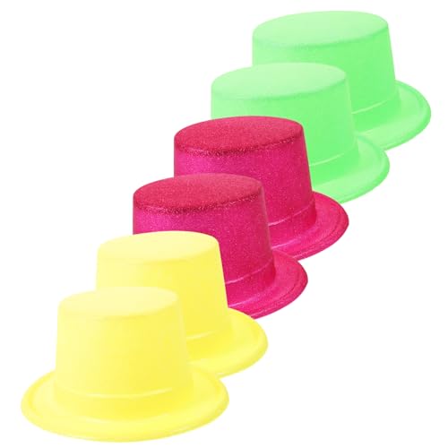 LABRIMP 6St Papier Tophat Zauberer Mütze Partyhüte aus Papier Hüte anziehen Fedora-Hut Fedora-Kostümhut Kostüm Mütze Fedora-Kappe Kostüm Hüte funkelnde Hüte Papierhüte Papierkappe von LABRIMP