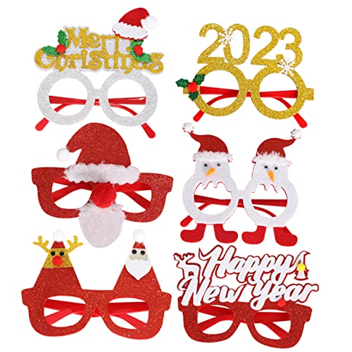 LABRIMP 6St Weihnachtsbrillengestell weihnachtsbrief weihnachtsmütze Weihnachtsparty-Brille Weihnachtsbrillen Requisiten Weihnachtsbrillenrahmen Brillen für die Weihnachtsfeier Plastik von LABRIMP