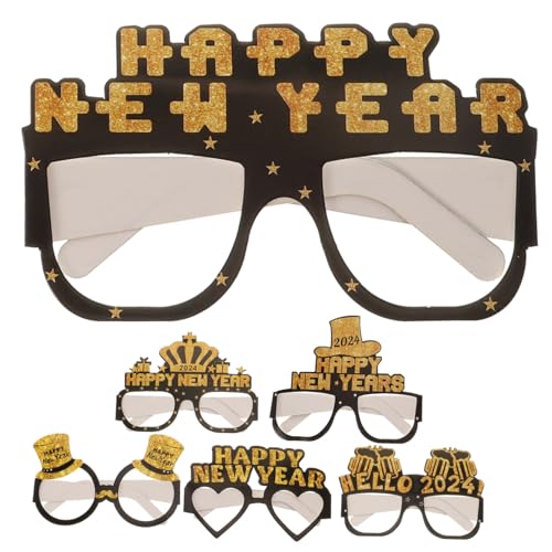 LABRIMP 6St die familienfeier silvester party Brillen für Neujahrsgeschenke partybrille party Sonnenbrille Dekor Partyzubehör für das neue Jahr Party-Fotobrille Papier von LABRIMP