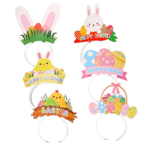 LABRIMP Ostern Haar Zubehör 6 Stücke Ostern Stirnband für Mädchen Party Kopfbedeckungen Set von LABRIMP